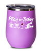 Funny Hockey Wine Glass Adult Humor Plan For Today Hockey 12oz Stainless Steel