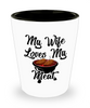 Funny Husband Grilling Shot Glass My Wife Loves My Meat