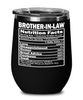 Funny Brother-in-law Wine Glass Brother-in-law Nutrition Facts 12oz Stainless Steel