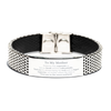 To My Mother Long Distance Relationship Gifts, Distance may separate us, Appreciation Thank You Stainless Steel Bracelet for Mother