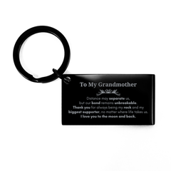 To My Grandmother Long Distance Relationship Gifts, Distance may separate us, Appreciation Thank You Keychain for Grandmother