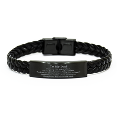 To My Dad Long Distance Relationship Gifts, Distance may separate us, Appreciation Thank You Braided Leather Bracelet for Dad