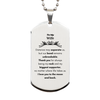 To My Wife Long Distance Relationship Gifts, Distance may separate us, Appreciation Thank You Silver Dog Tag for Wife