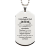 To My Unbiological Dad Long Distance Relationship Gifts, Distance may separate us, Appreciation Thank You Silver Dog Tag for Unbiological Dad