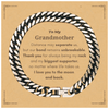 To My Grandmother Long Distance Relationship Gifts, Distance may separate us, Appreciation Thank You Cuban Link Chain Bracelet for Grandmother