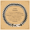 To My Nonna Long Distance Relationship Gifts, Distance may separate us, Appreciation Thank You Cuban Link Chain Bracelet for Nonna