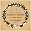 To My Father In Law Long Distance Relationship Gifts, Distance may separate us, Appreciation Thank You Cuban Link Chain Bracelet for Father In Law