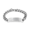 Best Firefighter Mom Gifts, Even better mother., Birthday, Mother's Day Cuban Chain Stainless Steel Bracelet for Mom, Women, Friends, Coworkers