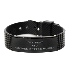 Best CFO Mom Gifts, Even better mother., Birthday, Mother's Day Black Shark Mesh Bracelet for Mom, Women, Friends, Coworkers