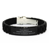 Best Financial Advisor Mom Gifts, Even better mother., Birthday, Mother's Day Black Glidelock Clasp Bracelet for Mom, Women, Friends, Coworkers