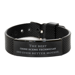 Best Crime Scene Technician Mom Gifts, Even better mother., Birthday, Mother's Day Black Shark Mesh Bracelet for Mom, Women, Friends, Coworkers