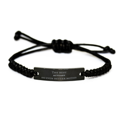 Best Actuary Mom Gifts, Even better mother., Birthday, Mother's Day Black Rope Bracelet for Mom, Women, Friends, Coworkers