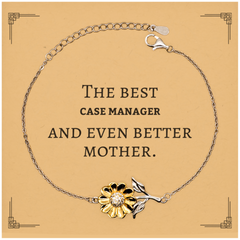 Best Case Manager Mom Gifts, Even better mother., Birthday, Mother's Day Sunflower Bracelet for Mom, Women, Friends, Coworkers