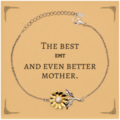 Best EMT Mom Gifts, Even better mother., Birthday, Mother's Day Sunflower Bracelet for Mom, Women, Friends, Coworkers