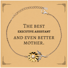 Best Executive Assistant Mom Gifts, Even better mother., Birthday, Mother's Day Sunflower Bracelet for Mom, Women, Friends, Coworkers