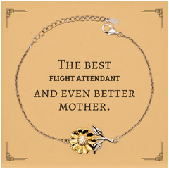 Best Flight Attendant Mom Gifts, Even better mother., Birthday, Mother's Day Sunflower Bracelet for Mom, Women, Friends, Coworkers