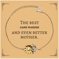 Best Game Warden Mom Gifts, Even better mother., Birthday, Mother's Day Sunflower Bracelet for Mom, Women, Friends, Coworkers