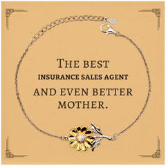 Best Insurance Sales Agent Mom Gifts, Even better mother., Birthday, Mother's Day Sunflower Bracelet for Mom, Women, Friends, Coworkers