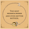 Best Mechanical Engineer Mom Gifts, Even better mother., Birthday, Mother's Day Sunflower Bracelet for Mom, Women, Friends, Coworkers