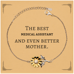 Best Medical Assistant Mom Gifts, Even better mother., Birthday, Mother's Day Sunflower Bracelet for Mom, Women, Friends, Coworkers