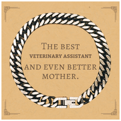 Best Veterinary Assistant Mom Gifts, Even better mother., Birthday, Mother's Day Cuban Link Chain Bracelet for Mom, Women, Friends, Coworkers
