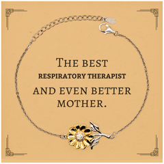 Best Respiratory Therapist Mom Gifts, Even better mother., Birthday, Mother's Day Sunflower Bracelet for Mom, Women, Friends, Coworkers