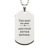 Best Mail Carrier Mom Gifts, Even better mother., Birthday, Mother's Day Silver Dog Tag for Mom, Women, Friends, Coworkers