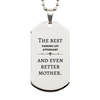 Best Parking Lot Attendant Mom Gifts, Even better mother., Birthday, Mother's Day Silver Dog Tag for Mom, Women, Friends, Coworkers