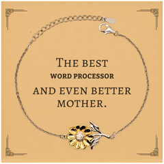 Best Word Processor Mom Gifts, Even better mother., Birthday, Mother's Day Sunflower Bracelet for Mom, Women, Friends, Coworkers