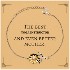 Best Yoga Instructor Mom Gifts, Even better mother., Birthday, Mother's Day Sunflower Bracelet for Mom, Women, Friends, Coworkers
