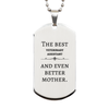Best Veterinary Assistant Mom Gifts, Even better mother., Birthday, Mother's Day Silver Dog Tag for Mom, Women, Friends, Coworkers