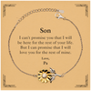 Son Inspirational Gifts from Pa, I will love you for the rest of mine, Birthday Sunflower Bracelet Keepsake Gifts for Son