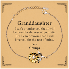 Granddaughter Inspirational Gifts from Gramps, I will love you for the rest of mine, Birthday Sunflower Bracelet Keepsake Gifts for Granddaughter