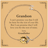 Grandson Inspirational Gifts from Grandfather, I will love you for the rest of mine, Birthday Sunflower Bracelet Keepsake Gifts for Grandson