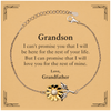 Grandson Inspirational Gifts from Grandfather, I will love you for the rest of mine, Birthday Sunflower Bracelet Keepsake Gifts for Grandson