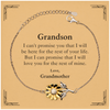 Grandson Inspirational Gifts from Grandmother, I will love you for the rest of mine, Birthday Sunflower Bracelet Keepsake Gifts for Grandson