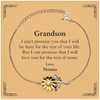 Grandson Inspirational Gifts from Nonno, I will love you for the rest of mine, Birthday Sunflower Bracelet Keepsake Gifts for Grandson