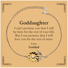 Goddaughter Inspirational Gifts from Goddad, I will love you for the rest of mine, Birthday Sunflower Bracelet Keepsake Gifts for Goddaughter