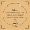 Niece Inspirational Gifts from Aunt, I will love you for the rest of mine, Birthday Sunflower Bracelet Keepsake Gifts for Niece