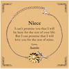 Niece Inspirational Gifts from Auntie, I will love you for the rest of mine, Birthday Sunflower Bracelet Keepsake Gifts for Niece