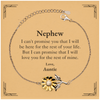 Nephew Inspirational Gifts from Auntie, I will love you for the rest of mine, Birthday Sunflower Bracelet Keepsake Gifts for Nephew