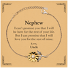 Nephew Inspirational Gifts from Uncle, I will love you for the rest of mine, Birthday Sunflower Bracelet Keepsake Gifts for Nephew