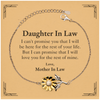 Daughter In Law Inspirational Gifts from Mother In Law, I will love you for the rest of mine, Birthday Sunflower Bracelet Keepsake Gifts for Daughter In Law