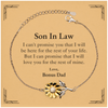 Son In Law Inspirational Gifts from Bonus Dad, I will love you for the rest of mine, Birthday Sunflower Bracelet Keepsake Gifts for Son In Law