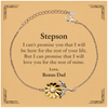 Stepson Inspirational Gifts from Bonus Dad, I will love you for the rest of mine, Birthday Sunflower Bracelet Keepsake Gifts for Stepson