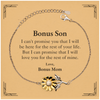 Bonus Son Inspirational Gifts from Bonus Mom, I will love you for the rest of mine, Birthday Sunflower Bracelet Keepsake Gifts for Bonus Son