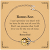 Bonus Son Inspirational Gifts from Bonus Dad, I will love you for the rest of mine, Birthday Sunflower Bracelet Keepsake Gifts for Bonus Son