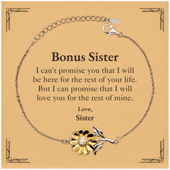 Bonus Sister Inspirational Gifts from Sister, I will love you for the rest of mine, Birthday Sunflower Bracelet Keepsake Gifts for Bonus Sister