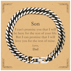 Son Inspirational Gifts from Dad, I will love you for the rest of mine, Birthday Cuban Link Chain Bracelet Keepsake Gifts for Son