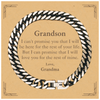 Grandson Inspirational Gifts from Grandma, I will love you for the rest of mine, Birthday Cuban Link Chain Bracelet Keepsake Gifts for Grandson